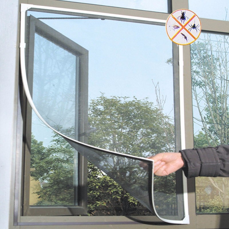 130cmx150cm Fly Mosquito Window Net Mesh Screen Room Cortinas Mosquito Curtains Net Curtain Protector Fly Screen Inset 130cmx150cm Fly Mosquito Window Net Mesh Screen Room Cortinas Mosquito Curtains Net Curtain Protector Fly Screen Inset Color : Black|Gray|White