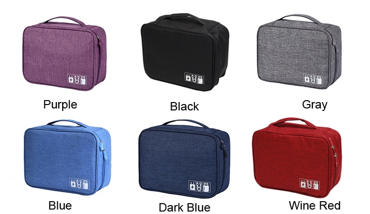 Travel Cable Bag Portable Digital USB Gadget Organizer Charger Wires Cosmetic Zipper Storage Pouch kit Case Accessories Supplies Travel Cable Bag Portable Digital USB Gadget Organizer Charger Wires Cosmetic Zipper Storage Pouch kit Case Accessories Supplies Color : Black Bag|Blue Bag|Purple Bag|Wine Red Bag|Dark Blue Bag|Gray Bag