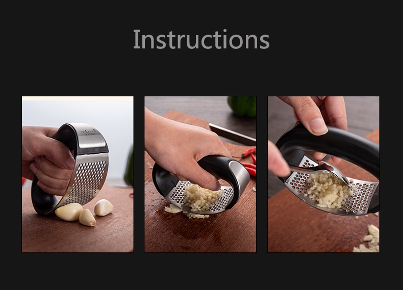 Multi-function Manual Garlic Presser Curved Garlic Grinding Slicer Chopper Stainless Steel Garlic Presses Cooking Gadgets Tool Multi-function Manual Garlic Presser Curved Garlic Grinding Slicer Chopper Stainless Steel Garlic Presses Cooking Gadgets Tool