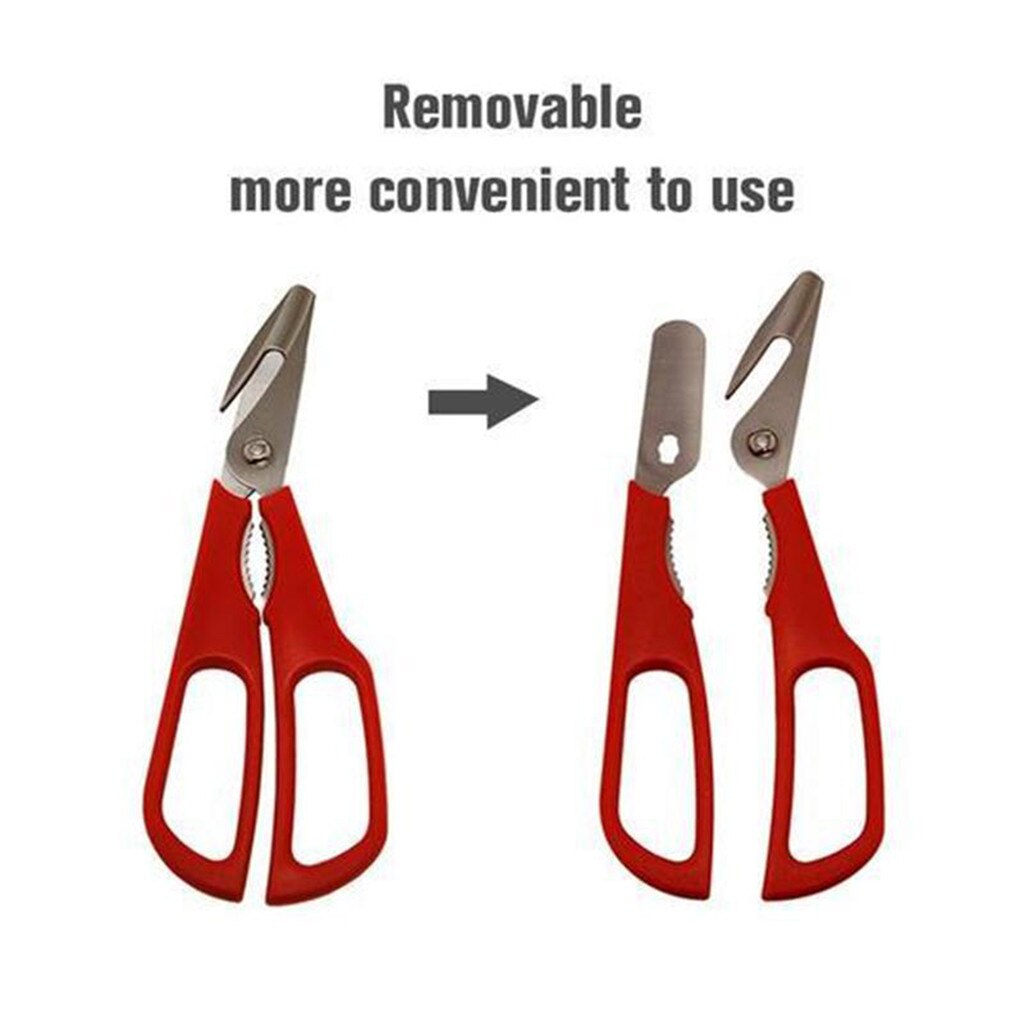 Stainless Steel Scissors New Lobster Fish Shrimp Crab Seafood Scissors Shears Snip Shells Kitchen Tool Slimme Keukentang Stainless Steel Scissors New Lobster Fish Shrimp Crab Seafood Scissors Shears Snip Shells Kitchen Tool Slimme Keukentang Color : black|Red